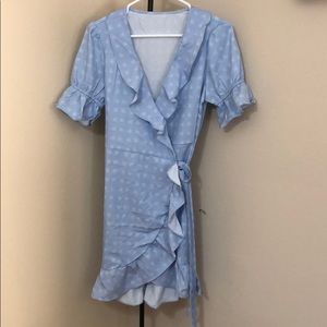 Blue wrap dress